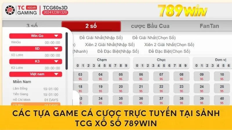 Các tựa game cá cược trực tuyến tại sảnh TCG xổ số 789win