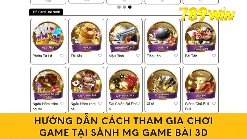 Hướng dẫn cách tham gia chơi game tại sảnh MG Game Bài 3d